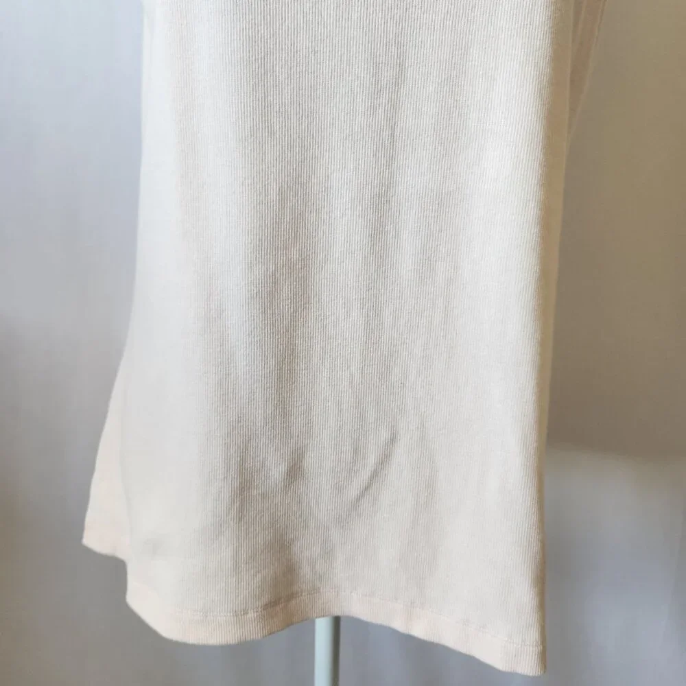 Chico's Women Size 2/12-14 (L) Pastel Pink Sleeveless Scoop Neck Ribbed Tank Top - Picture 3 of 12